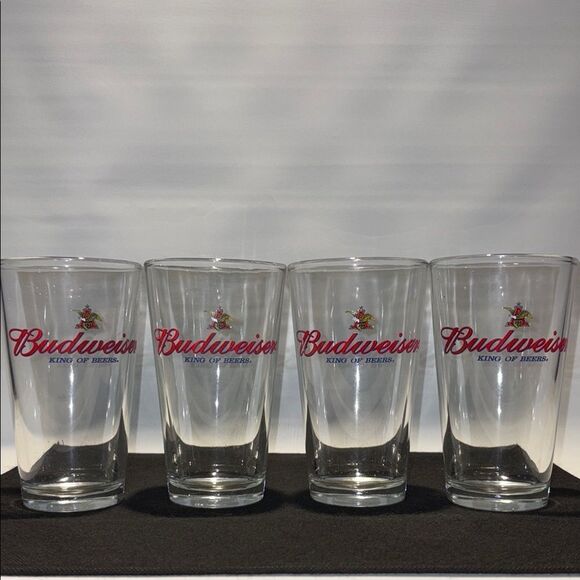 Budweiser Red Logo pint Glass Set - Picture 1 of 6